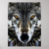 Wolf Inspirational Grafik-Portrait Poster (Vorne)
