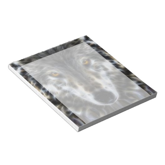 Wolf Inspirational graphic Portrait Notizblock (angewinkelt)