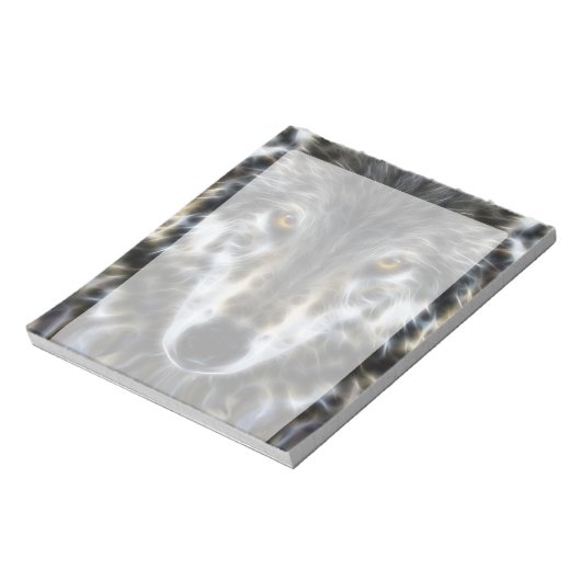 Wolf Inspirational graphic Portrait Notizblock (Rotiert)