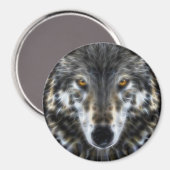 Wolf Inspirational intensives Portrait Magnet (Vorderseite/Rückseite)