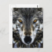 Wolf Inspirational intensives Portrait Postkarte (Vorne/Hinten)