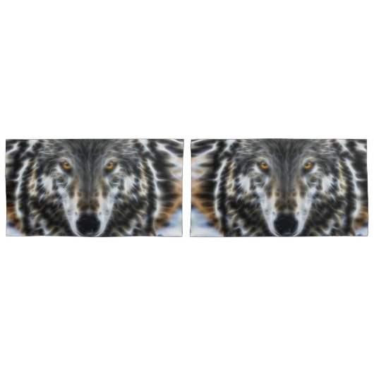 Wolf Inspirational Portrait Kissenbezug (Vorderseite-Set)