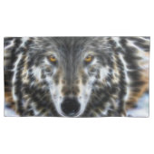 Wolf Inspirational Portrait Kissenbezug (Vorderseite-Links)