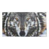 Wolf Inspirational Portrait Kissenbezug (Rückseite-Links)