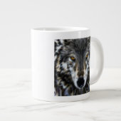 Wolf-inspirierend grafisches Porträt Jumbo-Tasse (Vorderseite Rechts)