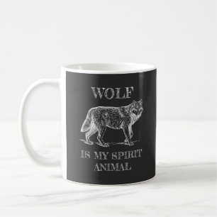 Wolf ist mein spirituelles Tier Lustiger Spruch Kaffeetasse