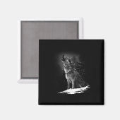 Wolf-Jagdlandschaft Magnet (Vorderseite/Rückseite)