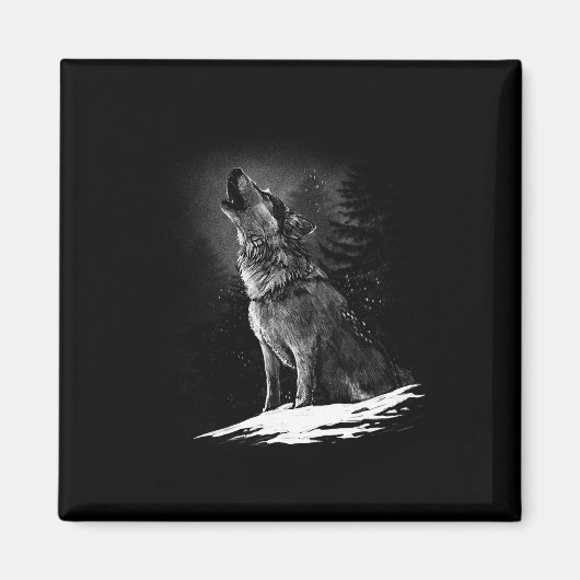Wolf-Jagdlandschaft Magnet (Vorne)