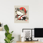 Wolf Japanische Kunst Poster (Heimbüro)