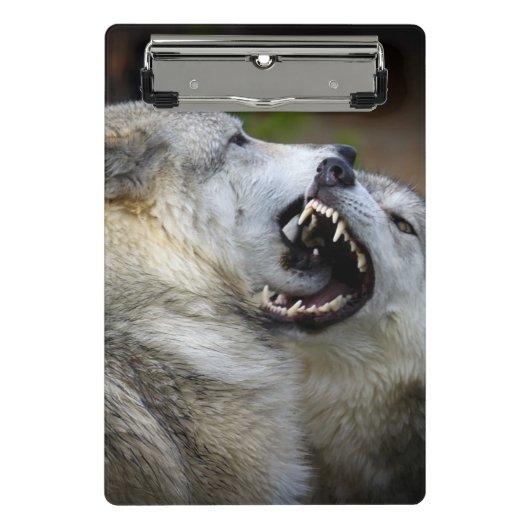 Wolf-Kampf Mini Klemmbrett (Vorderseite)