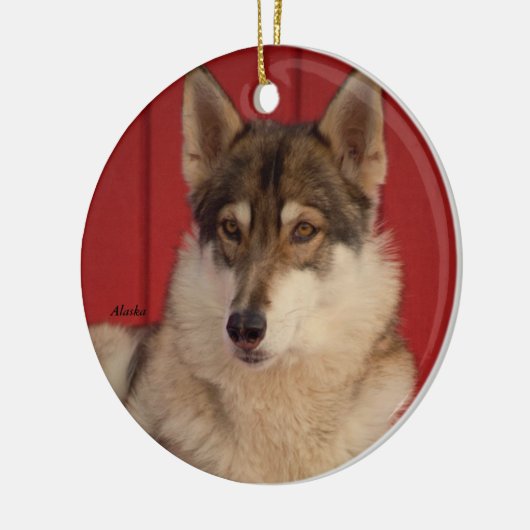 Wolf-Keramik-Baum-Verzierung Keramik Ornament (Links)