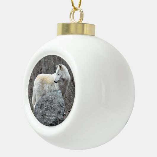 Wolf Keramik Kugel-Ornament (Rechts)