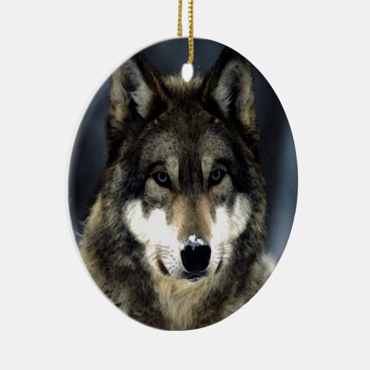 Wolf Keramik Ornament (Rechts)