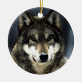 Wolf Keramik Ornament (Vorne)
