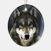 Wolf Keramik Ornament (Links)