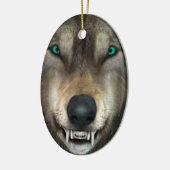 Wolf Keramik Ornament (Links)
