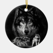 Wolf Keramik Ornament (Vorne)