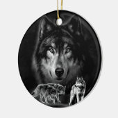Wolf Keramik Ornament (Links)