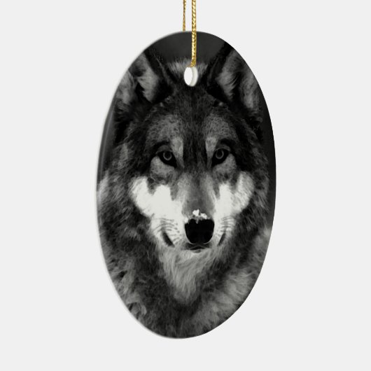 Wolf Keramik Ornament (Rechts)