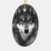 Wolf Keramik Ornament (Links)