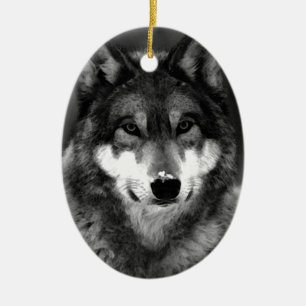 Wolf Keramik Ornament
