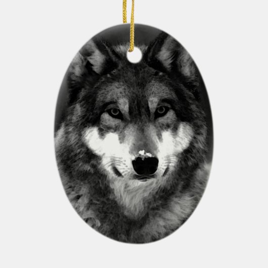 Wolf Keramik Ornament (Hinten)