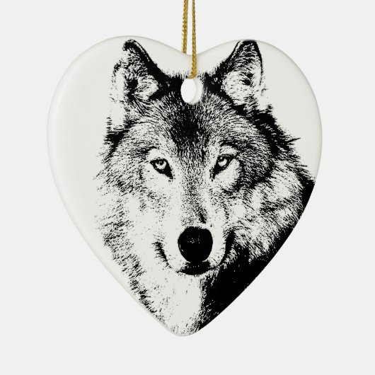 Wolf Keramik Ornament (Rechts)
