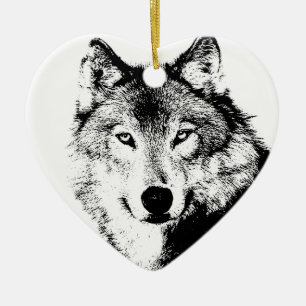 Wolf Keramik Ornament