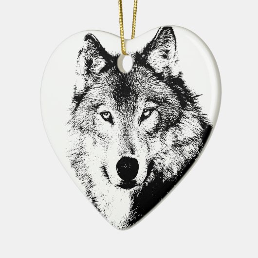 Wolf Keramik Ornament (Links)