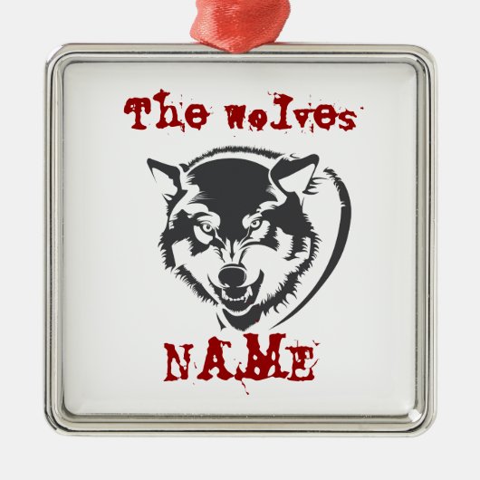 Wolf-Keramik Ornament Aus Metall (Vorne)