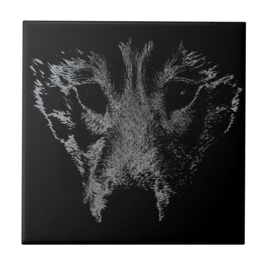 Wolf Keramik Tile Husky Pup Schlittenhunde Decke Fliese (Vorderseite)