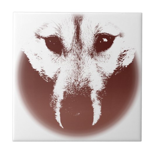 Wolf Keramik Tile Wolf Pup Schlittenhunde Decke Fliese (Vorderseite)