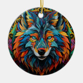 Wolf Keramik-Tree-Dekoration Keramik Ornament (Vorne)