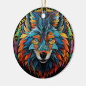 Wolf Keramik-Tree-Dekoration Keramik Ornament (Links)