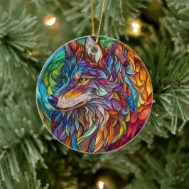 Wolf Keramik-Tree-Dekoration Keramik Ornament