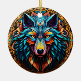 Wolf Keramik-Tree-Dekoration Keramik Ornament