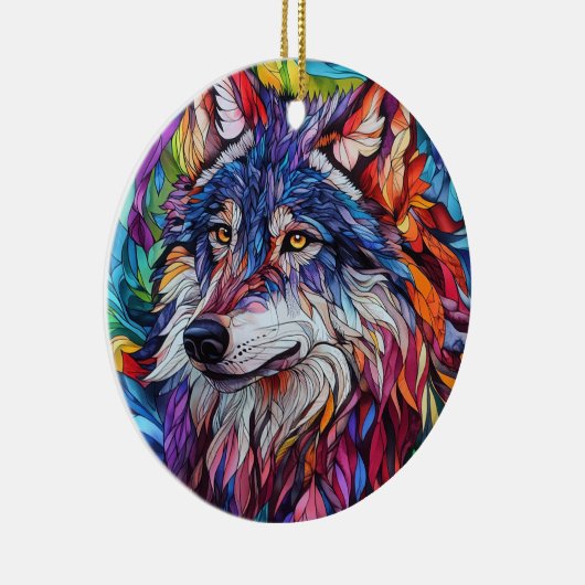 Wolf Keramik-Tree-Dekoration Keramik Ornament (Rechts)