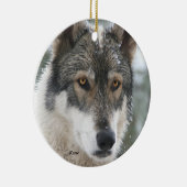Wolf-Keramik-Weihnachtsbaum-Verzierung Keramikornament (Rechts)
