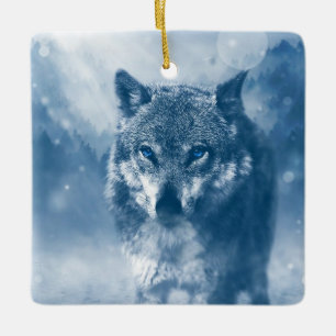 Wolf Keramikornament