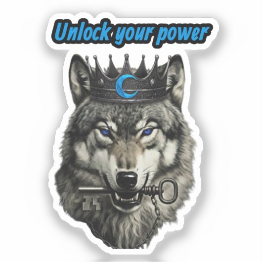 wolf king unlock your power aufkleber (Vorderseite)