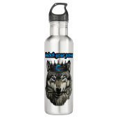 wolf king unlock your power edelstahlflasche (Vorderseite)