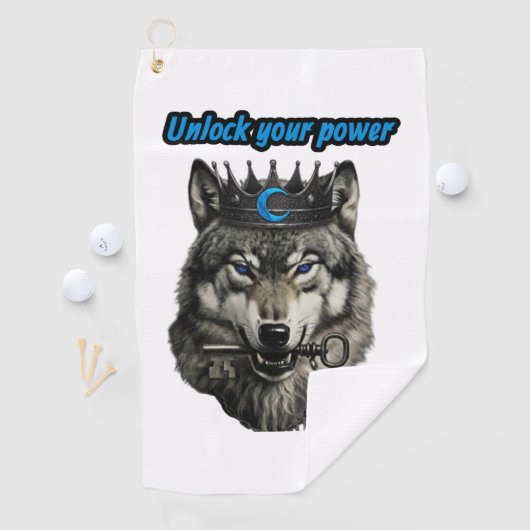 wolf king unlock your power golfhandtuch (Insitu)