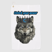 wolf king unlock your power golfhandtuch (Vorderseite)