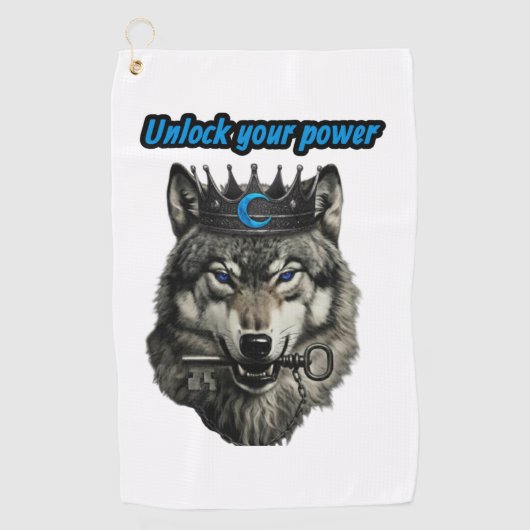 wolf king unlock your power golfhandtuch (Vorderseite)