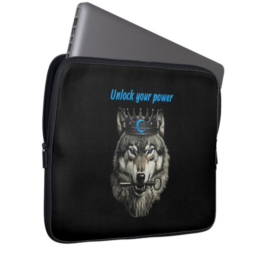 wolf king unlock your power laptopschutzhülle (Vorne Rechts)