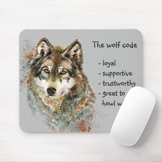 Wolf-Kodex, Wolfen Tierwelt Mousepad (Mit Mouse)