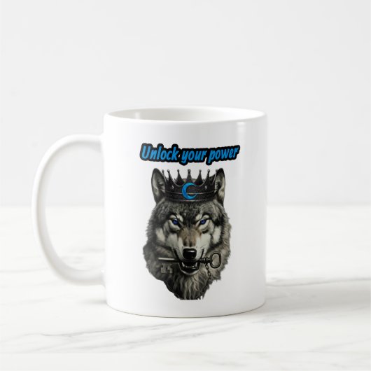 Wolf König, entfessle deine Macht Kaffeetasse (Links)