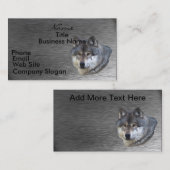 WOLF-KOPF auf der Visitenkarte für Bürstenstahl (Vorne/Hinten)