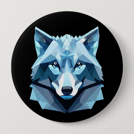 Wolf-Kopf Button (Vorderseite)