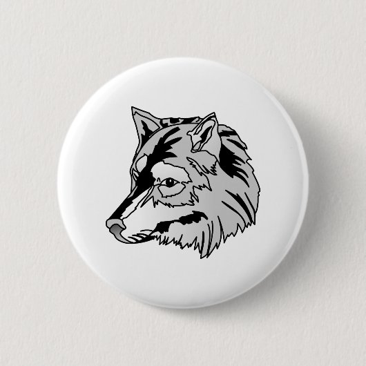 Wolf-Kopf Button (Vorderseite)